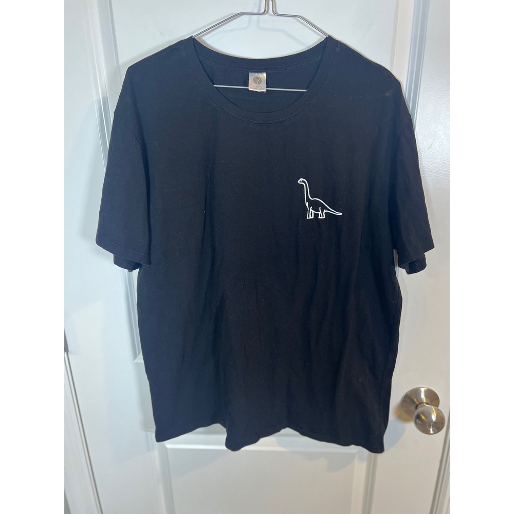 YesStyle Mens T-Shirt Embroidered Dinosaur Black XXL‎